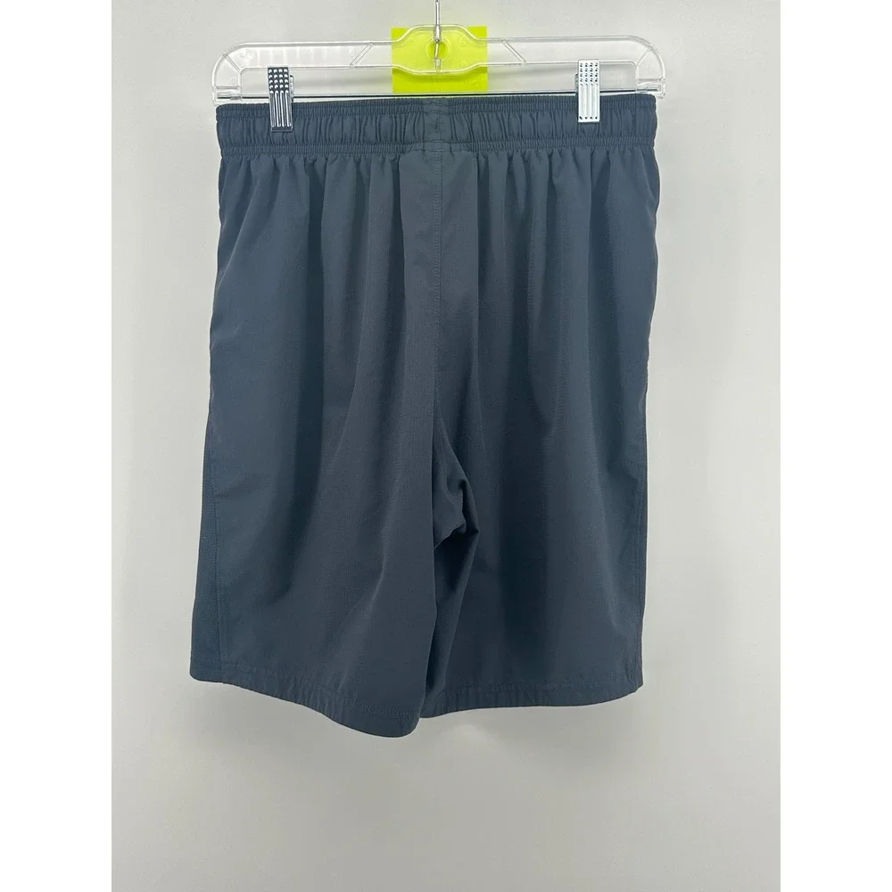 Under Armour Mens Medium Gray Fitted Athletic Training Shorts Grid Texture 8in
